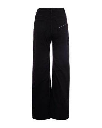 Elisabetta Franchi Womens Jeans With Logo Detail Black Cotton Elastane Trousers