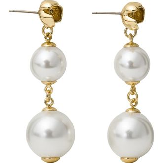 Kate Spade New York faux pearl drop earrings in Cream/Gold at Nordstrom