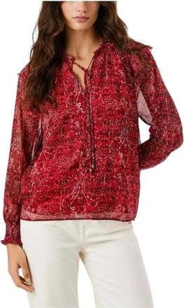 Pepe Jeans London Mar Blouse - Dames - Blouses - Rood - XS - Leer - Overhemden