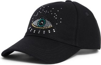 Kurt Geiger Evil Eye Embellished Adjustable Baseball Cap in Black at Nordstrom Rack