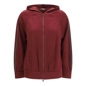 Brunello Cucinelli Sudadera con cremallera de manga larga - Sweatshirts & Hoodies - Mujer - Rojo - S