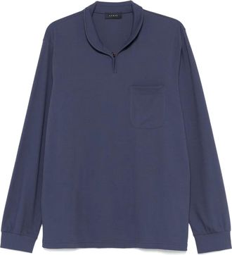 Sease Polo in cotone con ricamo logo - Blu