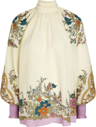 Alemais Alemais Antoinette Floral-print Chiffon Blouse - Cream - 16 (UK16 / XL)