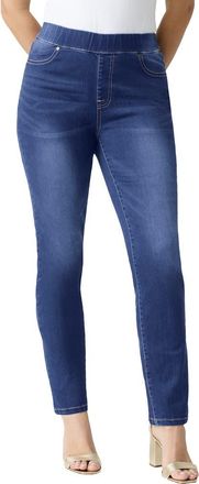 Roaman's Plus Size 360&deg; Stretch Straight Leg Jean in Dark Wash at Nordstrom, Size 18