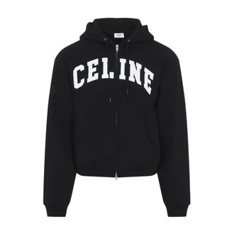 Celine Celine - Relaxed Zipped Hoodie - Heren - Sweatshirts & Hoodies - Zwart - Maat: M Katoen