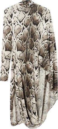 Stella McCartney Abito Midi Drappeggiato Con Stampa Leopardata-Donna