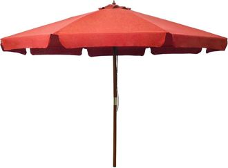 vidaXL Sombrilla De Jard&iacute;n Con Palo De Madera Terracota 330 Cm Vidaxl