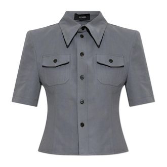 Willy Chavarria Shirts, female, Gray, Size: S Chavela Short-sleeved Shirt