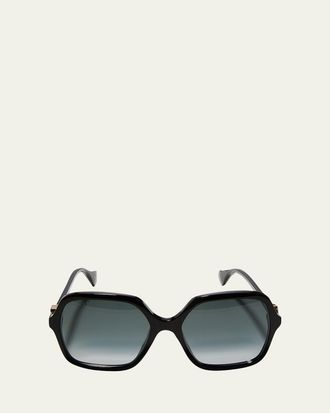 Gucci Oversize Rectangle Acetate Sunglasses