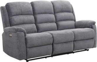 VENTE-UNIQUE.COM Sofá relax poliéster 3 plazas gris 187x95cm