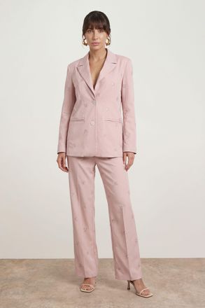 Oasis Womens Embellished Blazer - Pink - Size 18 UK