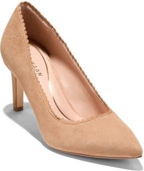 Cole Haan Bellport Pointed Toe Pump in Blush Tan Suede at Nordstrom Rack, Size 10.5
