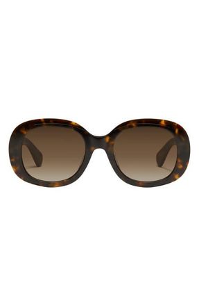 Quay Impromptu 52mm Round Sunglasses in Neutral Tort/Brown at Nordstrom