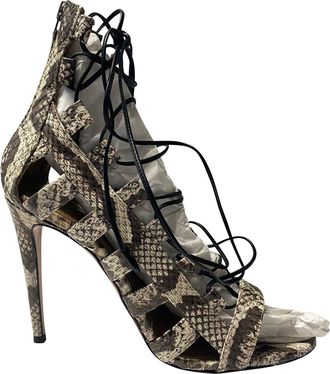 Aquazzura Amazon Elaphe 105 Sandals in Python Skin Leather