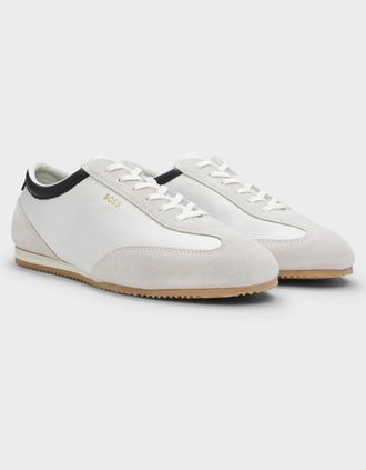 HUGO BOSS Mens BOSS Orange Lineor Low Profile Mens Trainers - Open White 121 - Size: 10