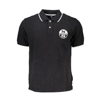 North Sails Mens Polo Shirt Classic Fit Short Sleeves - Black Cotton - Size X-Large