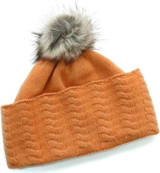 Portolano Faux Pom Beanie in Papaya Whip at Nordstrom Rack