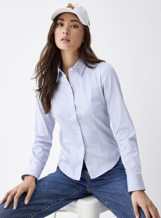 Twik Womens Fitted striped poplin shirt