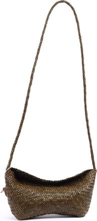 Dragon Diffusion Corsina Diagonal Weave Flap Leather Shoulder Bag