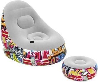 Trade Shop Trade Shop - Poltrona Gonfiabile Comfort Cruiser Graffiti Lounge Sgabello 121x100x86cm 75076