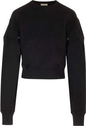 Saint Laurent Hoodies & sweatvesten, Dames, Zwart, S, Katoen, Cassandre Sweatshirt