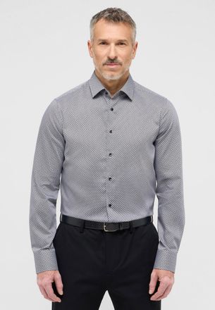 Eterna Langarmhemd ETERNA SLIM FIT, Herren, Gr. 41, Normalgr&ouml;ssen, grau, Twill, 100% Baumwolle, schmal, Manschette, Hemden Langarmhemd, NON IRON (b&uuml;gelfrei)