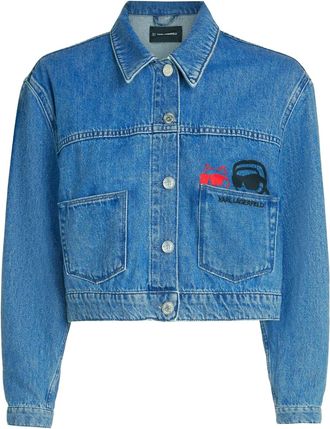 Karl Lagerfeld Giacca denim crop Ikon - Blu