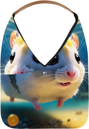 Generic Lovely Hamster Swims Underwater Reusable Lightweight Grocery Bags - Foldable Into Compact Pouch, Washable & Sturdy, Multipurpose for Shopping and Trav