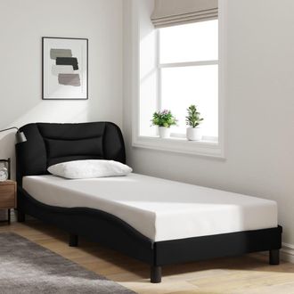 vidaXL Estructura De Cama Sin Colch&oacute;n Tela Negro 80x200 Cm Vidaxl