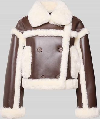 Stand Studio Jacke in Leder-Optik Modell Kristy in Dunkelbraun, Größe 36