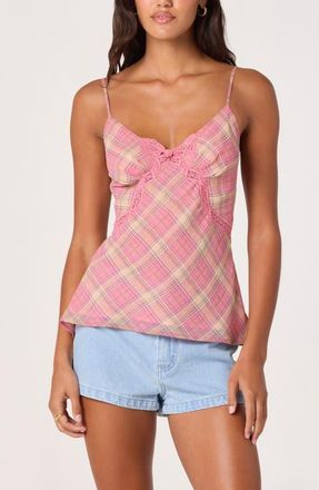 ASTR the Label Kirsten Plaid Tank in Pink Plaid at Nordstrom, Size X-Small