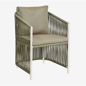 Sklum Sklum - Pack De 4 Sillas De Comedor Con Reposabrazos En Aluminio Y Cuerda Trenzada Sophie