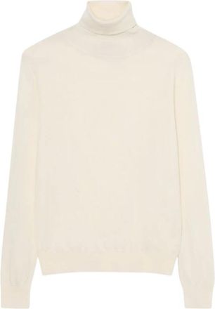 Brooks Brothers Merinowollen coltrui - Dames - Coltruien - Wit - XS - Wol - Truien & Vesten