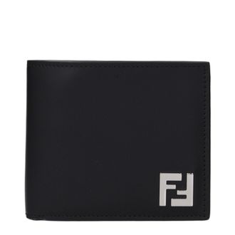 Fendi Herrens Bifold-Geldb&ouml;rse aus schwarzem Leder