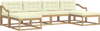 vidaXL Conjunto De Sof&aacute;s De Exterior 6 Uds. Blanco Y Crema Vidaxl