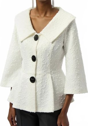 Joseph Ribkoff Sequined Boucl&eacute; Peplum Jacket In Winter White