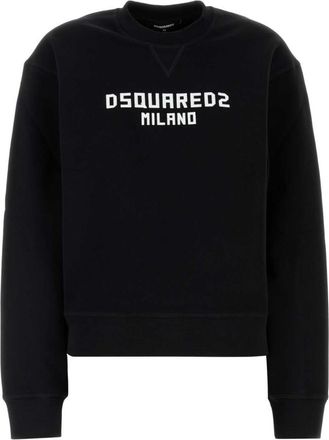 Dsquared2 Black Crewneck Cotton Sweatshirt
