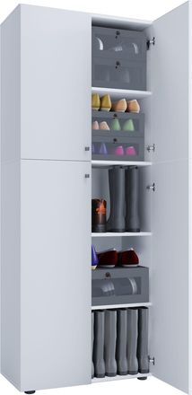 ebuy24 Ebuy24 - Gabinete De Zapato De Madera Vcm Dimensiones: An. 70 X Al. 184 X T. 40 Cm Gabinete Todo Uso 5 Compartimentos 4 Puertas Giratorias - Lona (bla