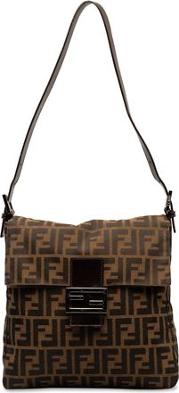 Fendi Pre-owned Womens Baguette Shoulder Bag Ff Logo - Tan Textile - One Size
