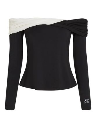 Karl Lagerfeld off-shoulder top - women - Modal/Viscose/Elastane - S - Black