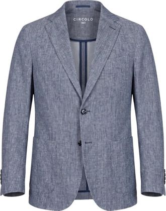 Circolo 1901 Blazer Special Print Navy - male - Circolo 1901 - Blazers - Blue - 2XL - Jackets