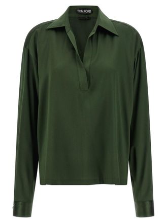 Tom Ford Green Silk polo shirt