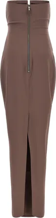 Rick Owens Womens Brown Wool Long Dress