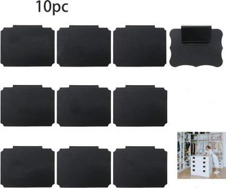 OEM Clips Para Etiquetas (10 Unidades) Para Pizarras, Clips Para Etiquetas Removibles Para Cestas, Frascos Y Ropa, Negro