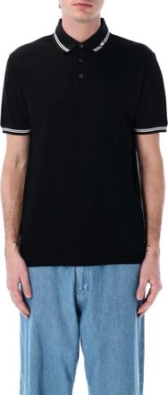 Emporio Armani Black White Logo Print Polo