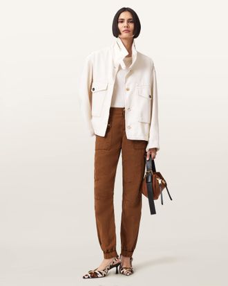 AllSaints Val Cargo Linen Blend Pants