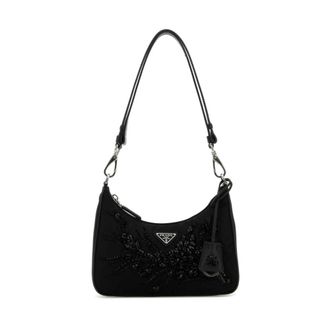 Prada Mini Re-Edition Shoulder Bag - female - Prada - Shoulder Bags - Black - ONE SIZE - Bags