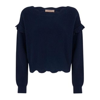 Twinset Truien & Vesten, Dames, Blauw, M, Katoen, Blauwe Boxy Trui