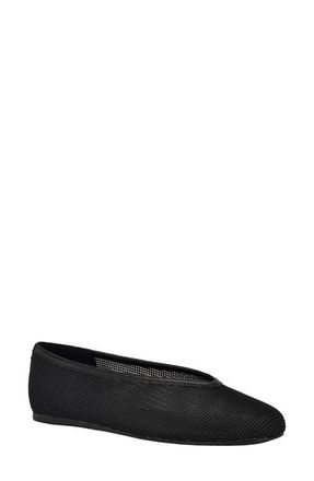 Calvin Klein Zinya Flat in Black Mesh at Nordstrom, Size 6.5