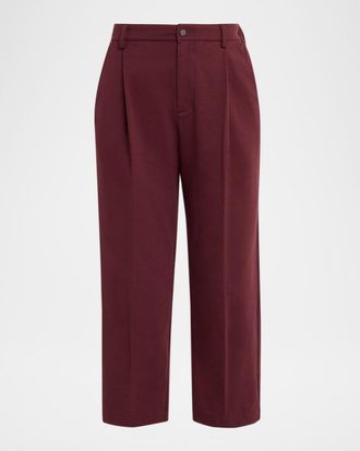 Brunello Cucinelli Light Fleece Straight-Leg Crop Travel Pants